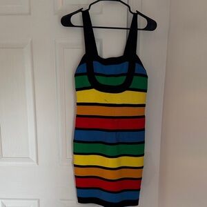 Herve Leger Multicolor Striped Mini Dress